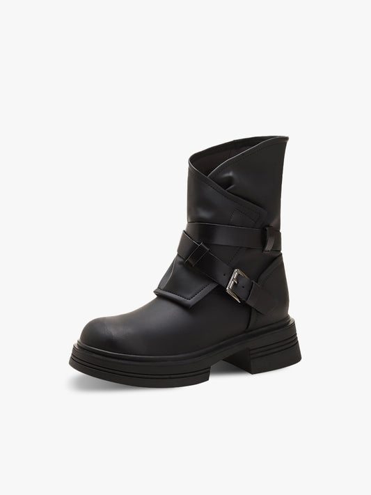 Side Zipper Thick Sole Height-Enhancing Martin Boots
