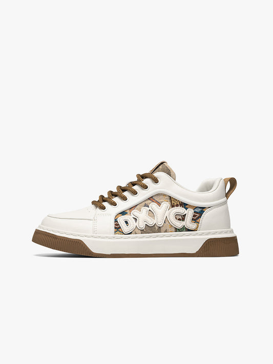 Lightweight Platform Embroidered Sneakers