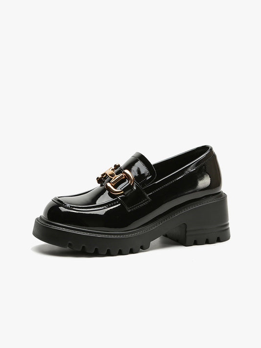 Metal Horsebit Platform Loafers
