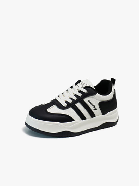 Thick-Soled Round-Toe Casual Sneakers